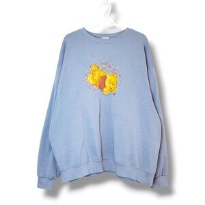 Vintage 90s Winnie The Pooh Disney Crewneck Sweater Blue Size 2XL